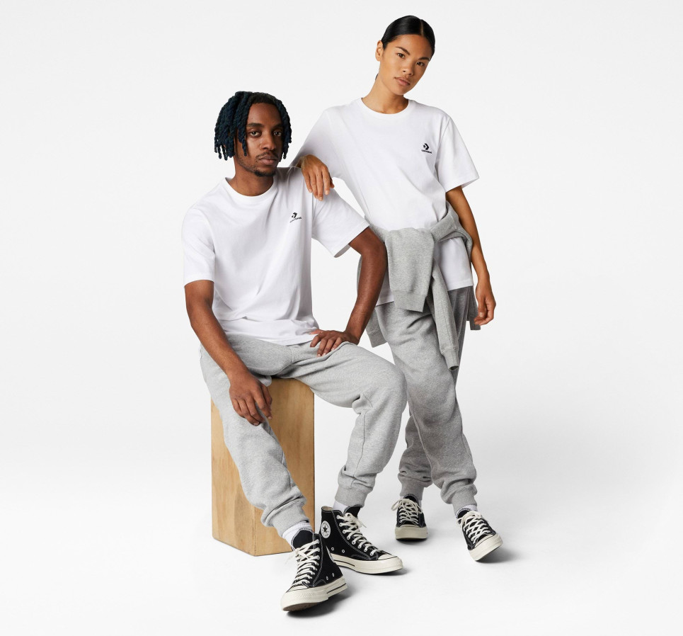 Converse Go-To Embroidered Star Chevron Standard Fit T-Shirt-White-XS