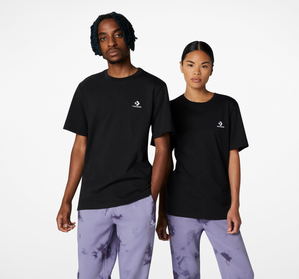 Converse Go-To Embroidered Star Chevron Tee-Black-XS