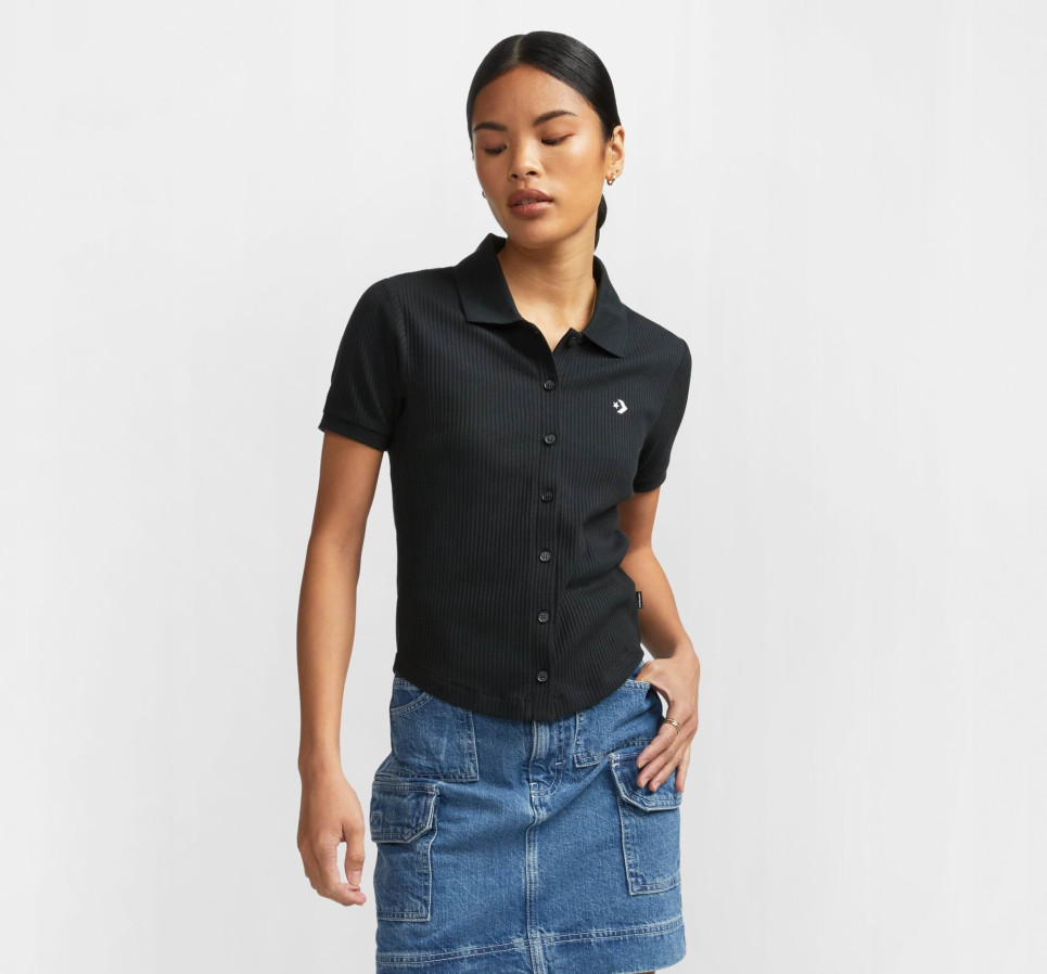 Slim Button-Up Polo