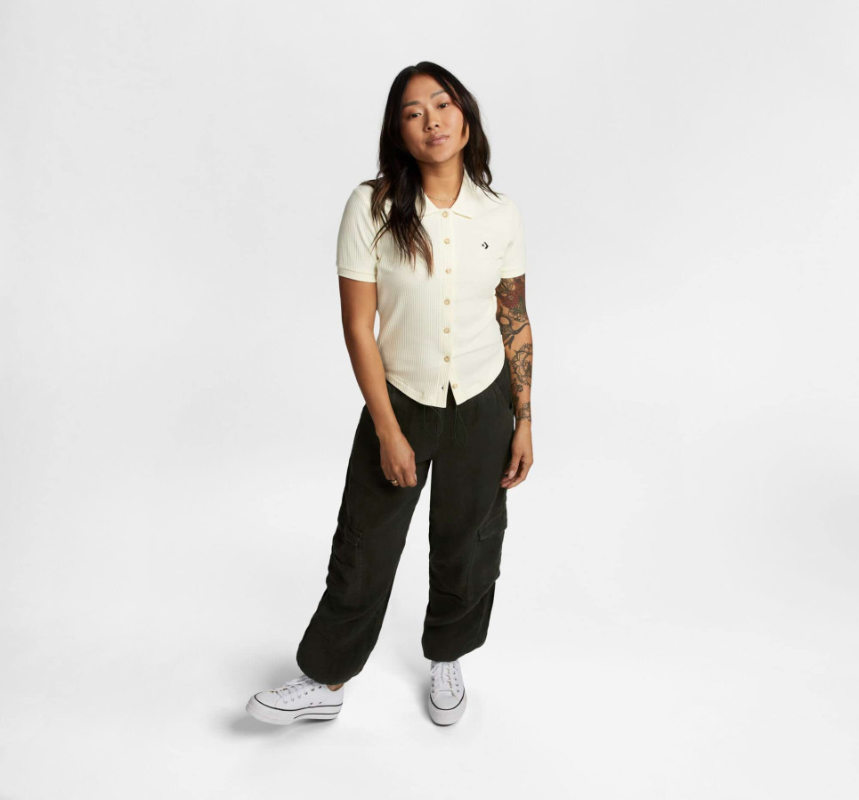 Slim Button-Up Polo