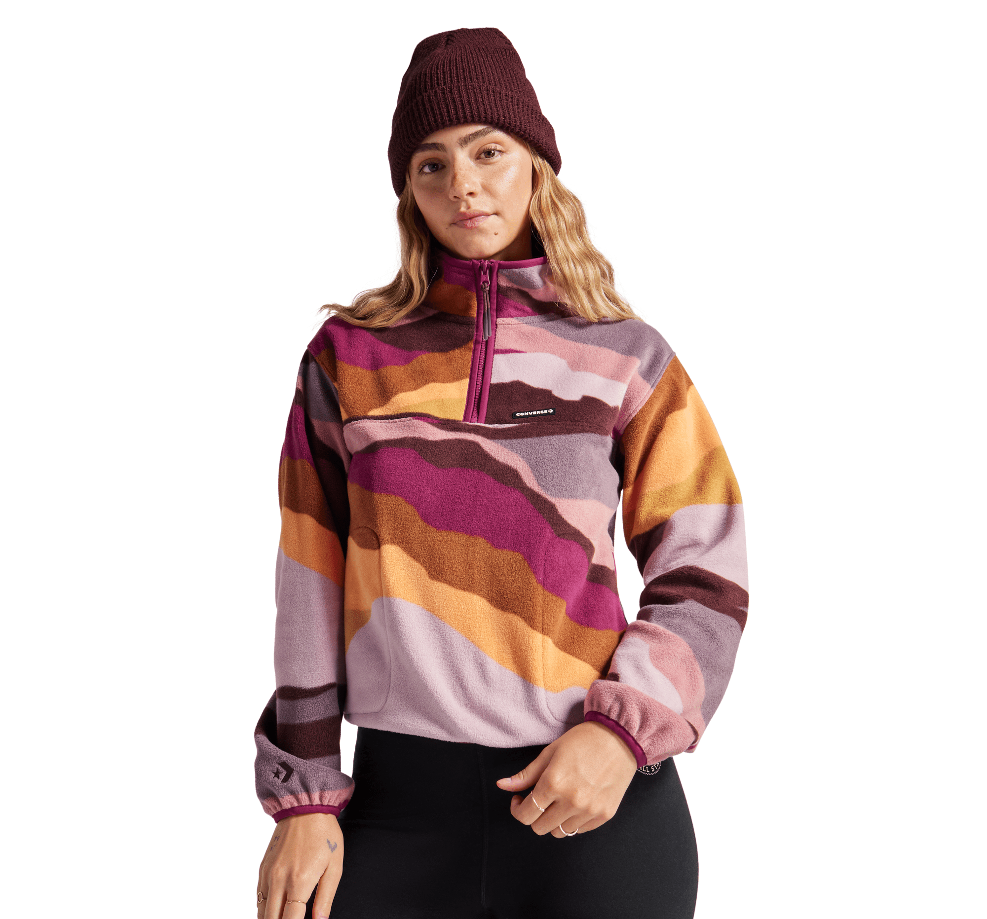 Counter Climate Polar Fleece Abstract Half-Zip Popover