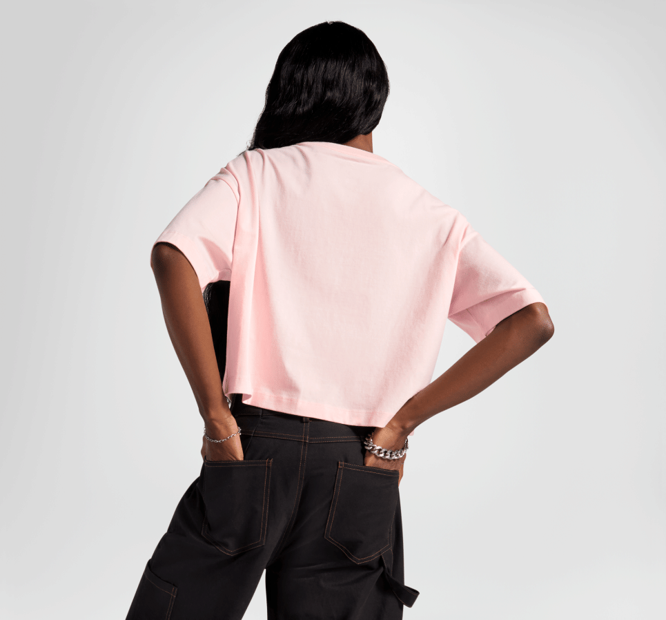 Y2K Heart Cropped Oversized T-Shirt