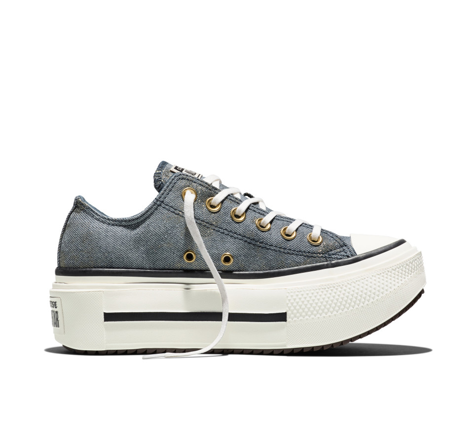 Chuck Taylor All Star Lift Double Stack Platform Metallic Twill