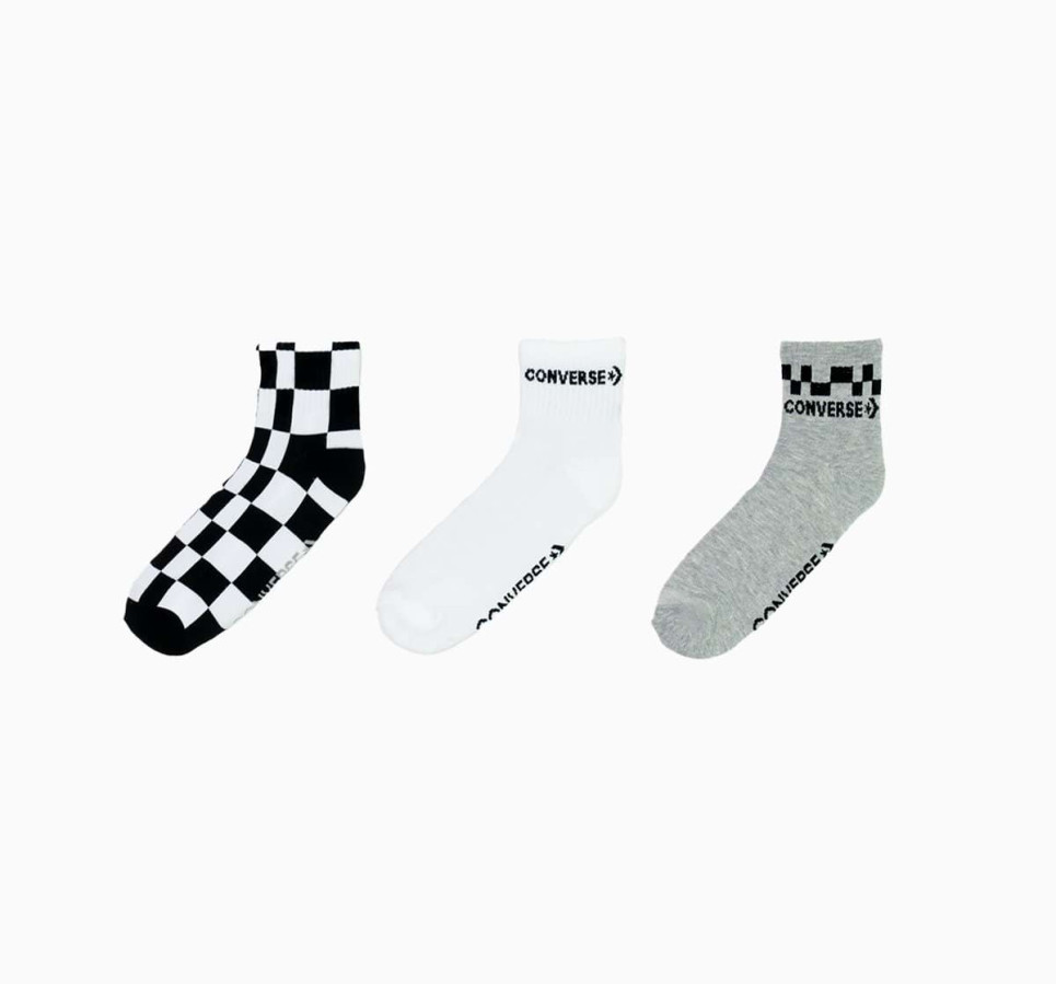 3-Pack Converse Checked Skewed Socks