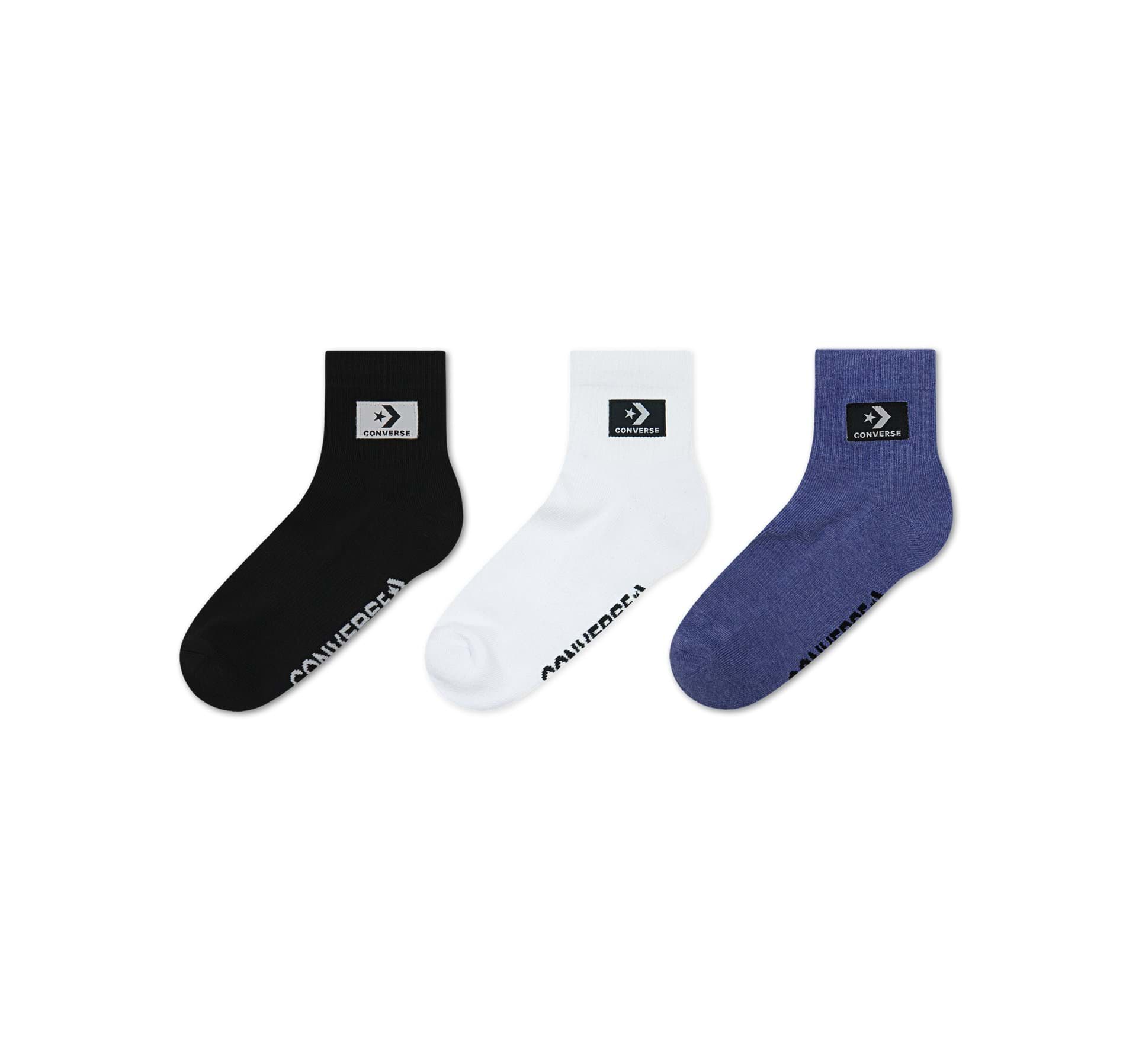 3-Pack Stacked Patch Crew Socks