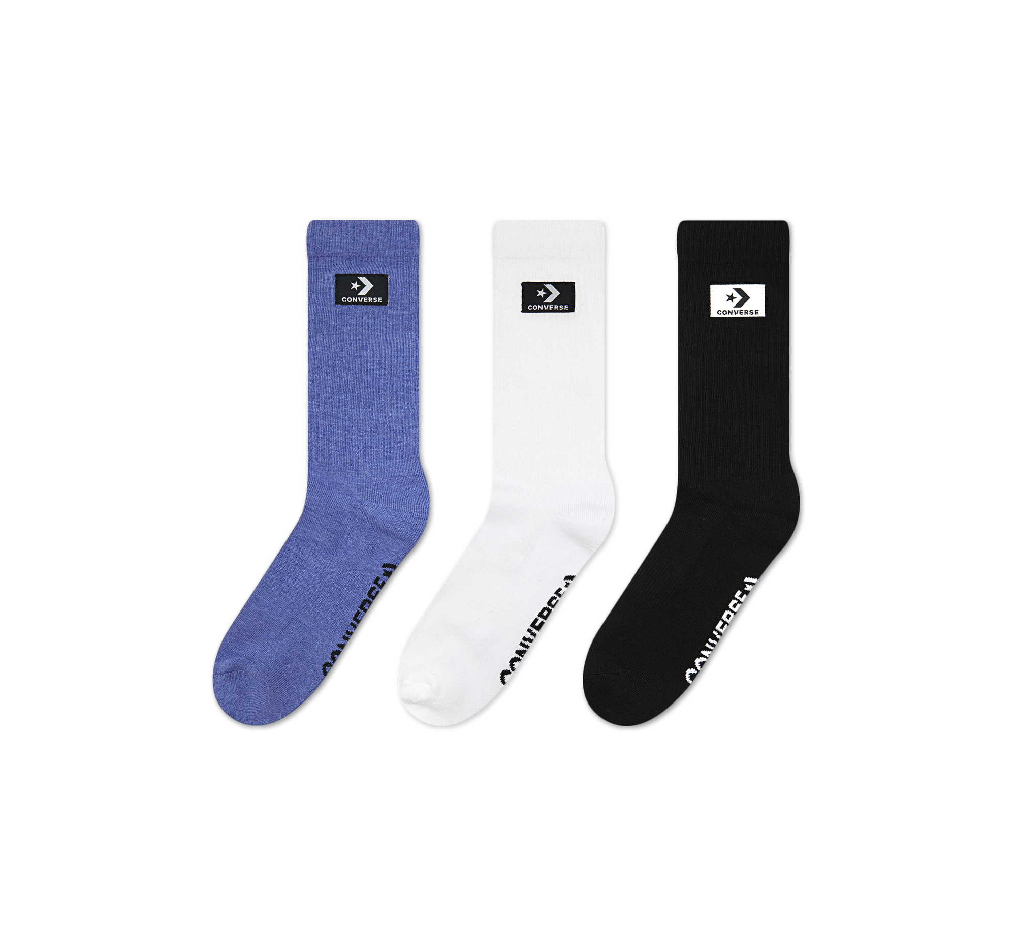 3-Pack Stacked Patch Crew Socks