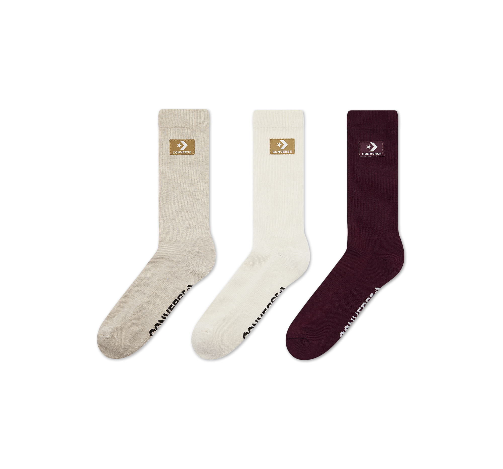 3-Pack Stacked Patch Crew Socks