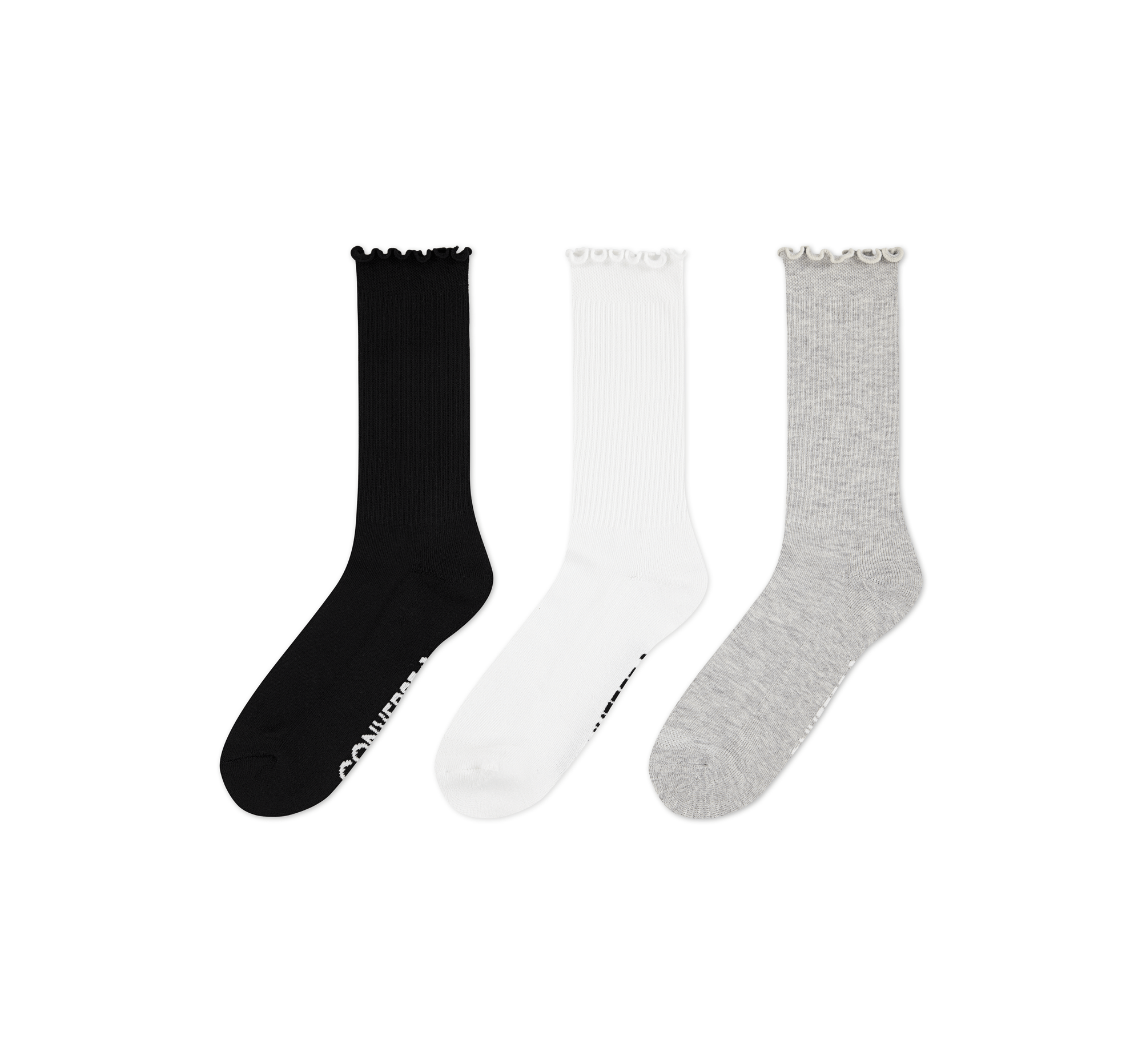 3-Pack Lettuce Cuff Crew Socks