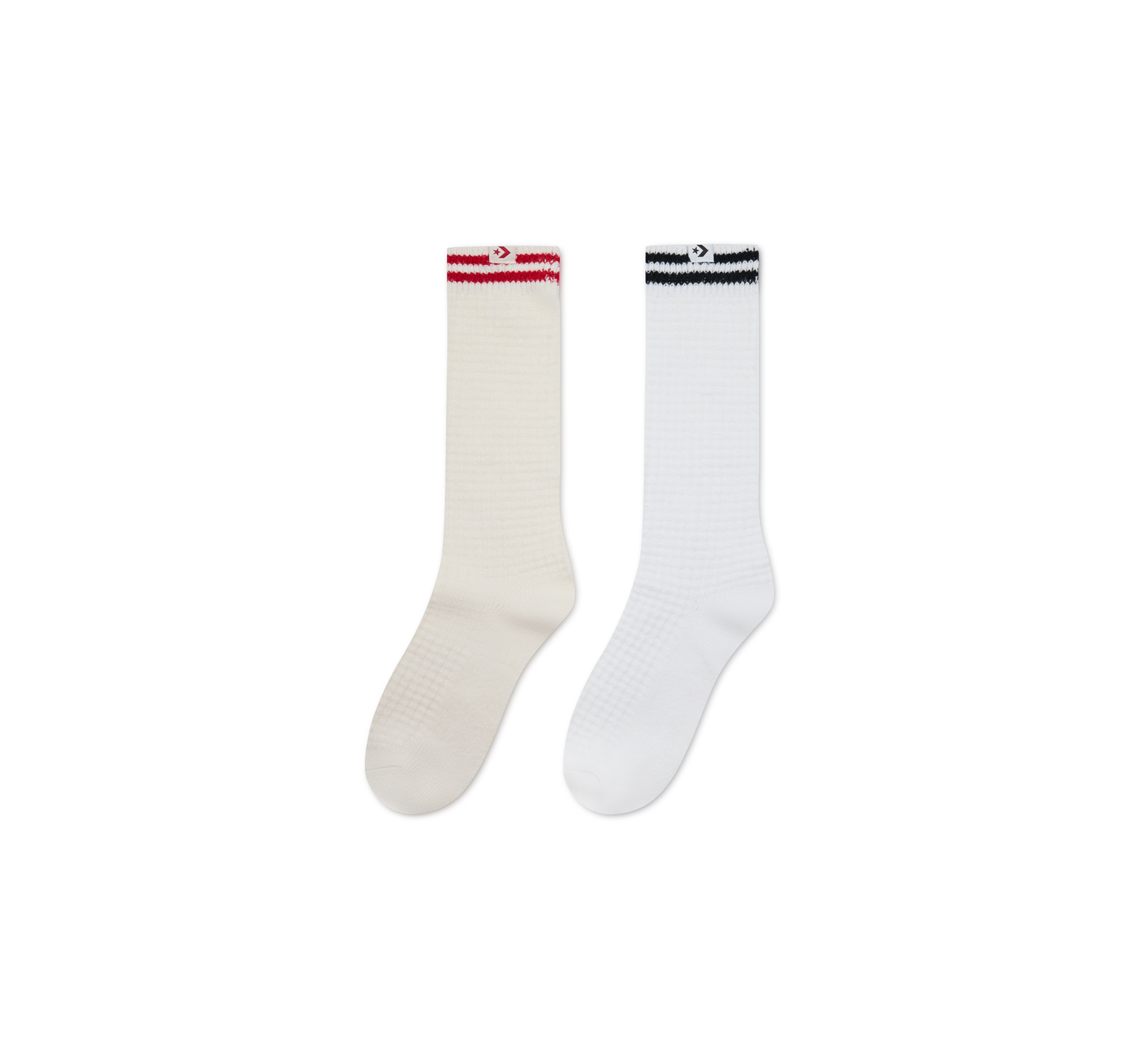 2-Pack Waffle Knit Varsity Crew Socks
